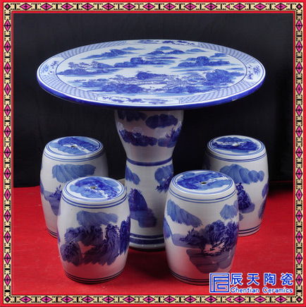 瓷藝雅韻 景德鎮手繪山水庭院桌凳，讓賞月乘涼更具詩意